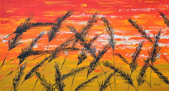 Grass in Gold 1 90x50cm