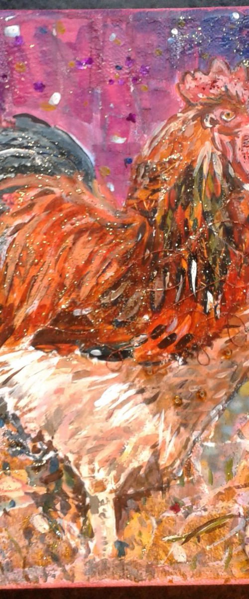 Colourful Cockerel by Fiona Plaisted