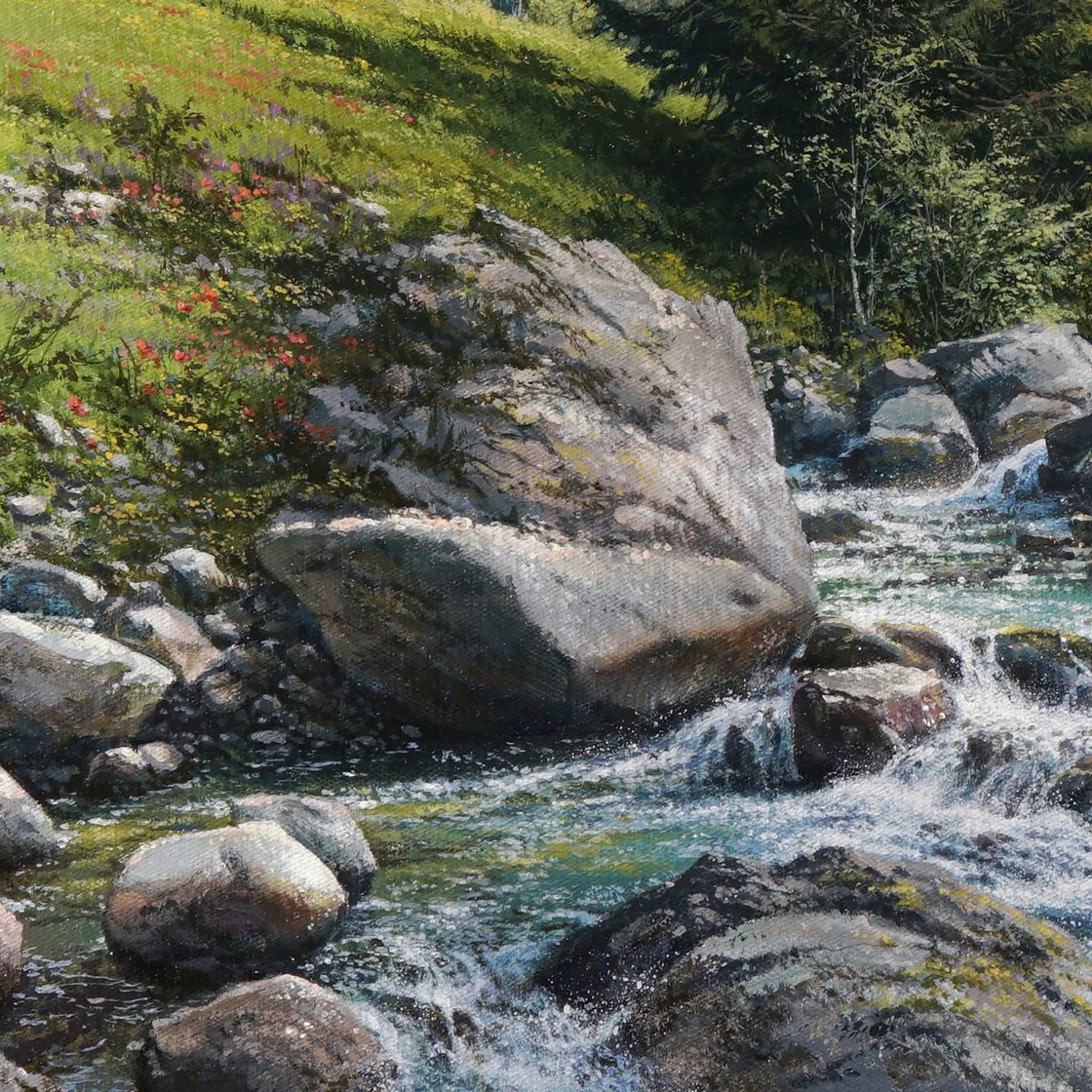 Original Acrylic Painting - Mountain Symphony by Viktar Yushkevich