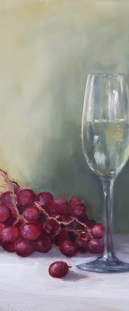 Champagne and Grapes by Katia Bellini