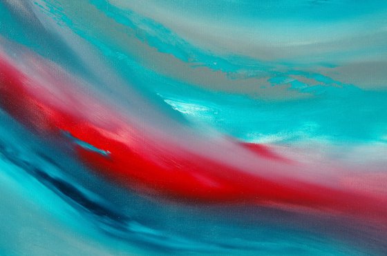 Blue sky III, the series, 100x70 cm, Deep edge, LARGE XL, Original abstract painting, oil on canvas