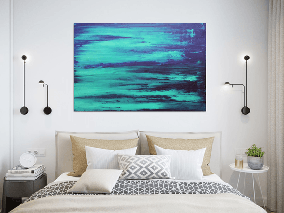 Peaceful mind - large blue abstract seascape