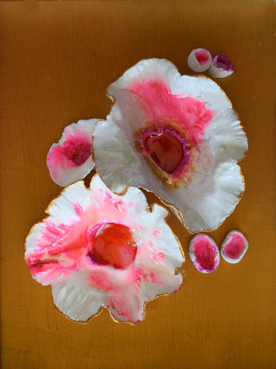 Flowers from my Garden / Series of HANDMADE Abstract flowers by Anna Sidi-Yacoub