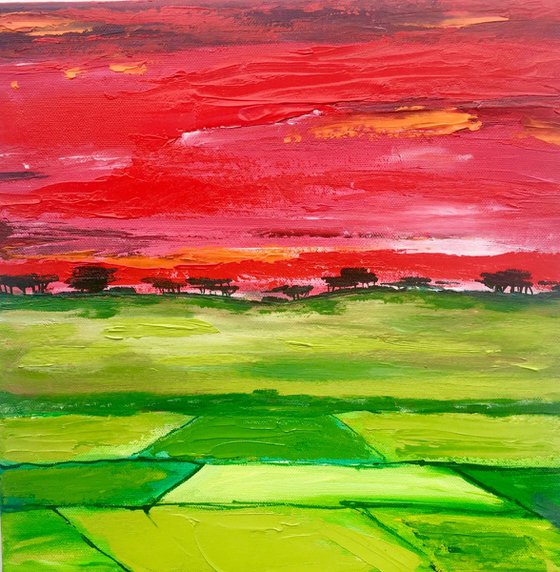 Red Sunset - Scottish Landscape 30x30