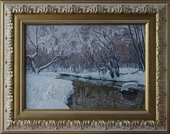 February in Kuzminki. The Churilikha River