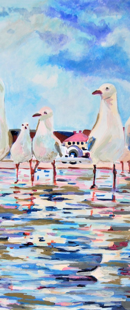 At the beach / 70 x 72 cm by Alexandra Djokic
