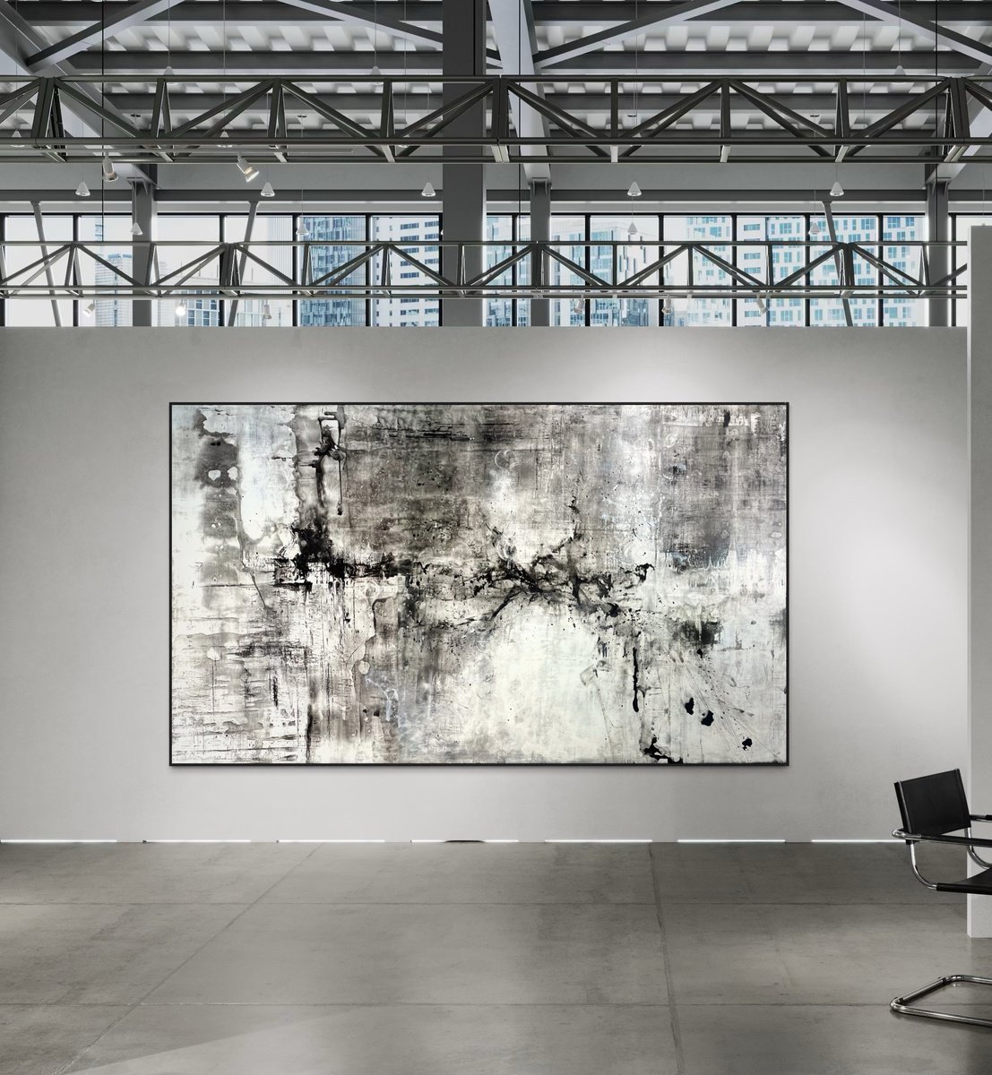 Abstract Acrylic Painting By Robert Tillberg, 138 X 80", Traces Of Time, Original Artwork