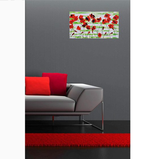 Red Poppies 90x50cm