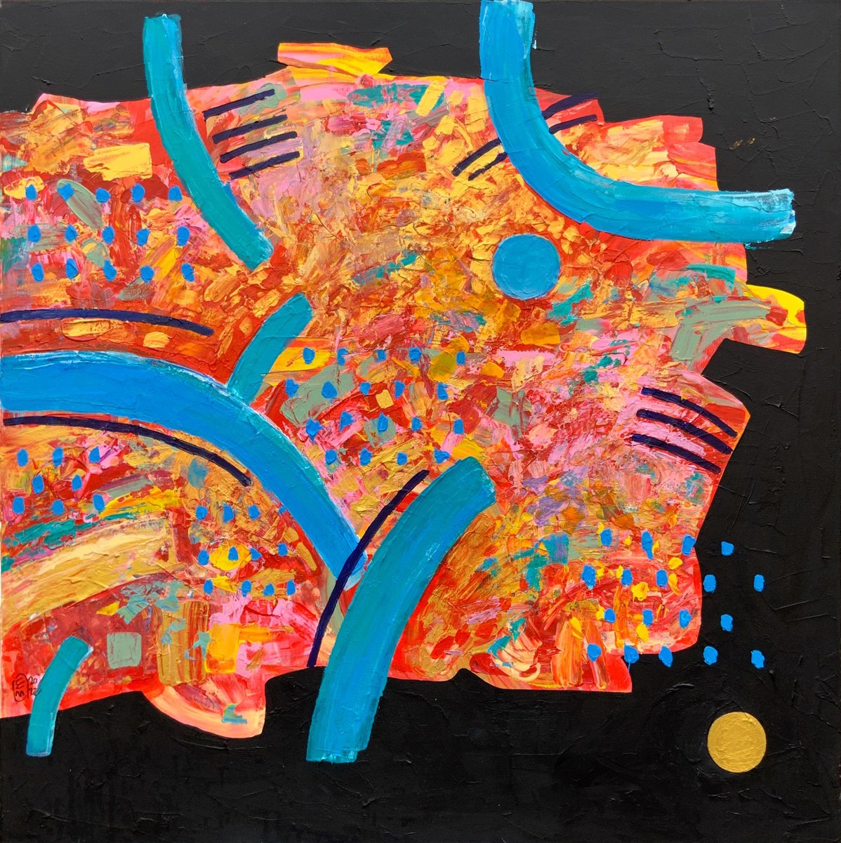 Geometric Abstract Acrylic Painting By Elena Tomilova, 35 X 35, Abstract - 2, Original Artwork