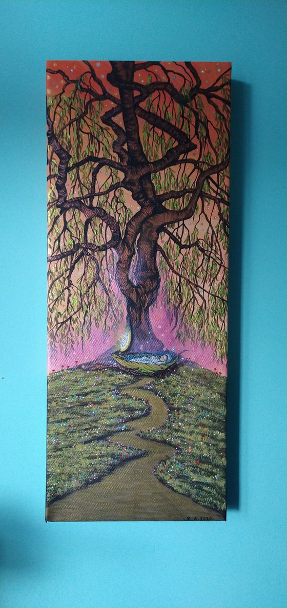 Willow. Original acrylic painting by Zoe Adams.