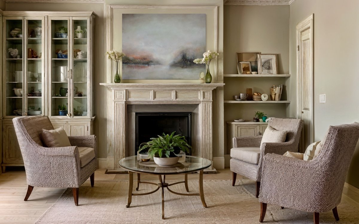 Abstract Oil Painting By Renata Retrova, 46 X 33", Misty Evening On The Water, Original Artwork