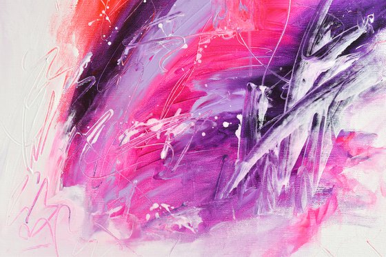 Purple | Original modern abstract painting on canvas | 50x50 cm | 19x19"