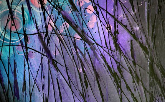 Wonderstorms #5 - Extra Large  original abstract floral landscape