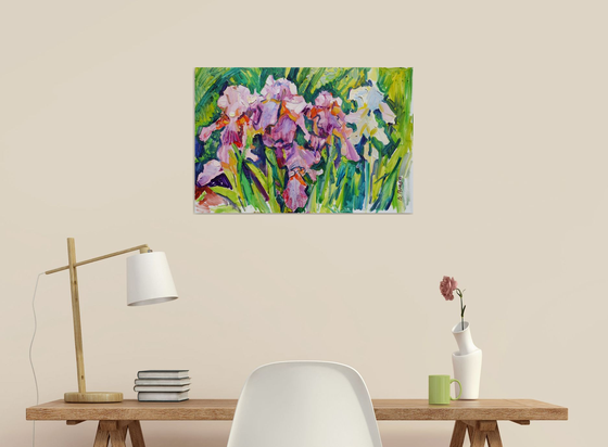 Violet Irises (plein air)