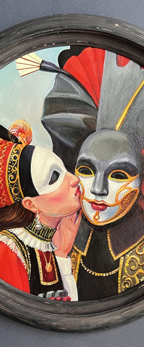 A little secret. People in masks. by Natalia Veyner