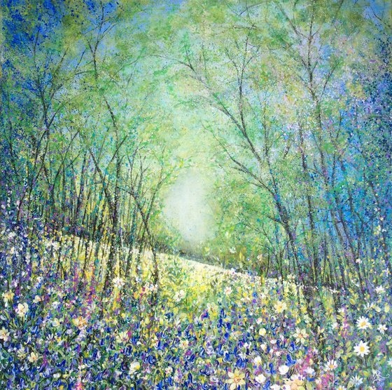 Bluebells at Elnup Wood 70 x70 cm