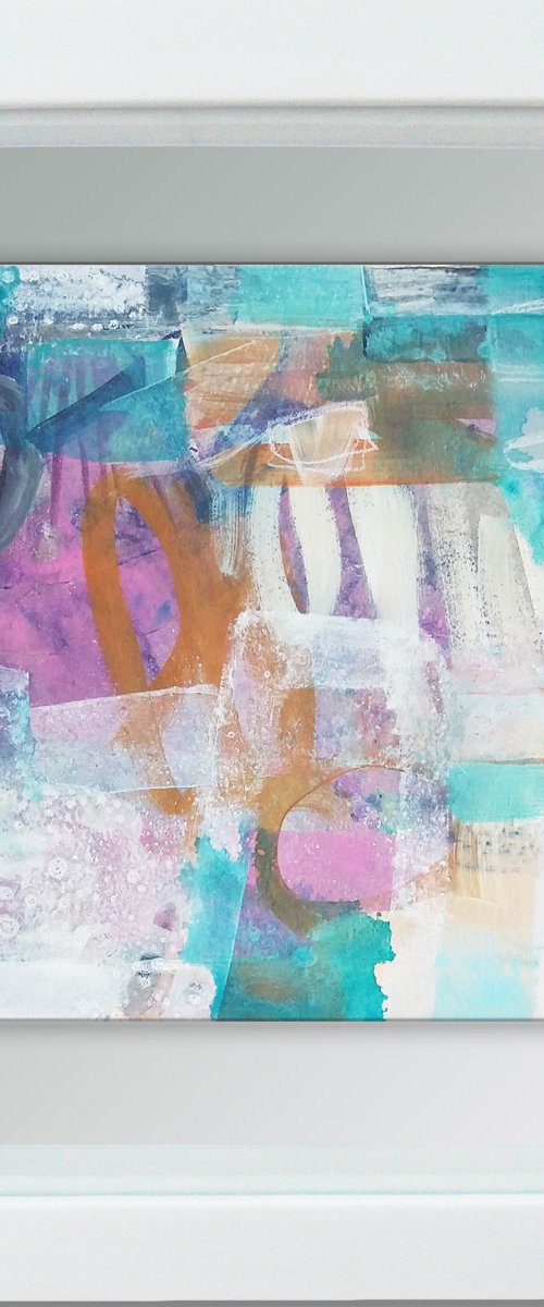 Thinking out loud #4-  Framed ready to hang original abstract by Carolynne Coulson