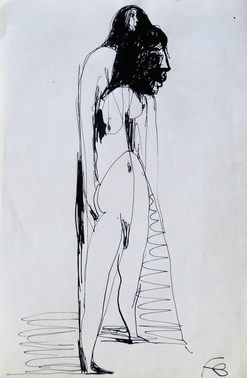 Surrealist Drawing ES6, 29x20 cm by Frederic Belaubre