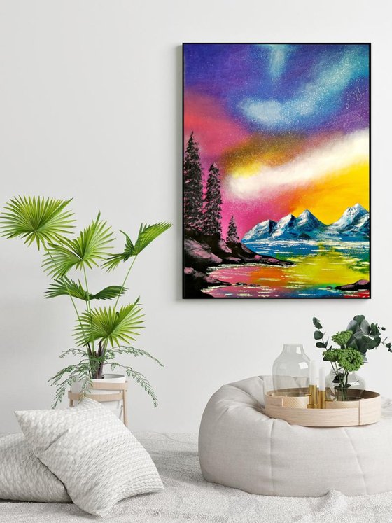 Fantasy Aurora Lake