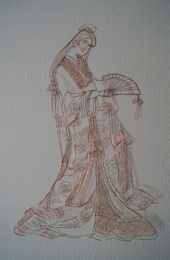 Japanese Geisha Wire Sculpture