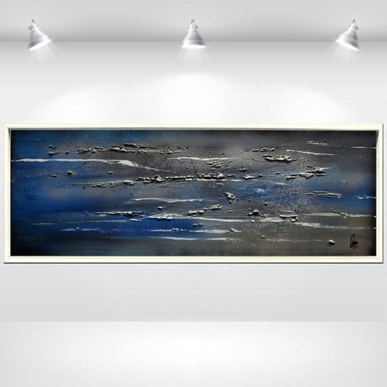 Impressions - Abstract- Painting- Acrylic Canvas Art - Wall Art - Framed Art - Blue Art - Modern Art