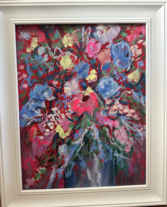 Pink and blue bouquet