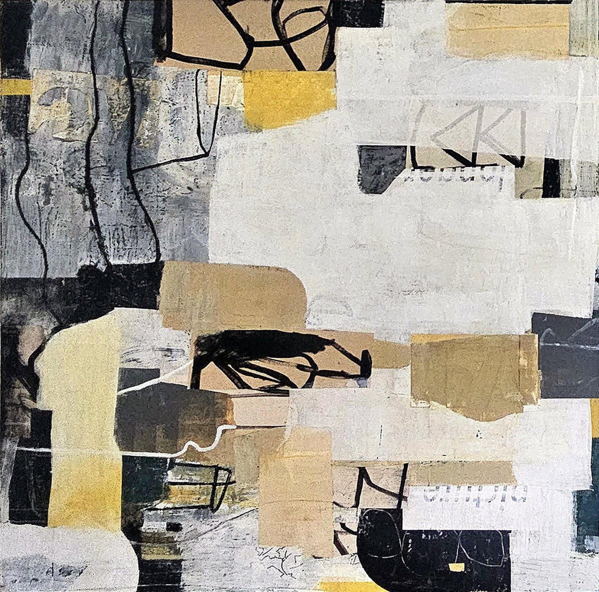 Abstract Acrylic Painting By Tara Kelley-Cruz, 48 X 48", Clandestine, Original Artwork