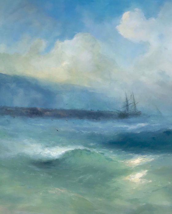 Ocean Breeze, Original oil Painting, Handmade artwork, Signed, One of a Kind