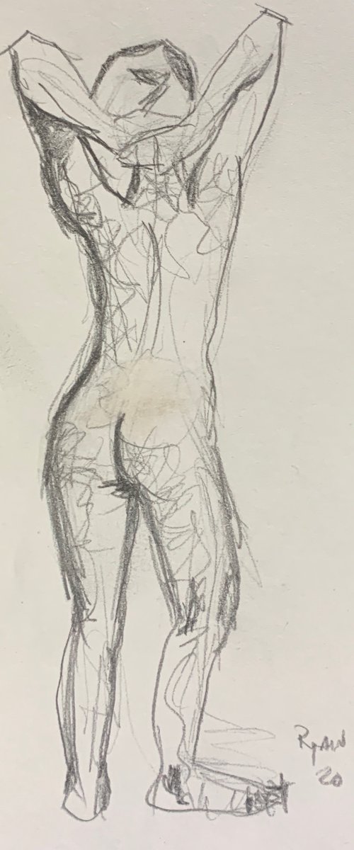 Nude Study Drawing 3 by Ryan  Louder