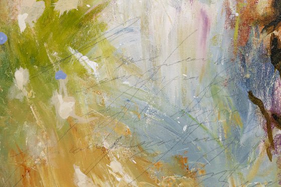 Les herbes folles - Abstract landscape painting - Ready to hang