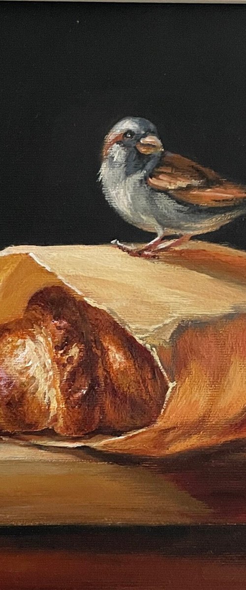 Bird and Croissant by Anna Reznikova