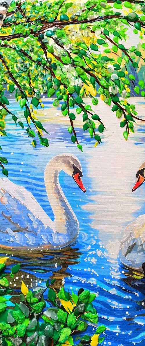 Two beautiful white swans by BAST