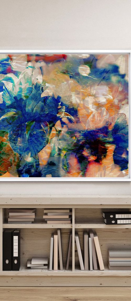 MEMORY FLOWERS #351  (framed photo-painting) by LEV GORN