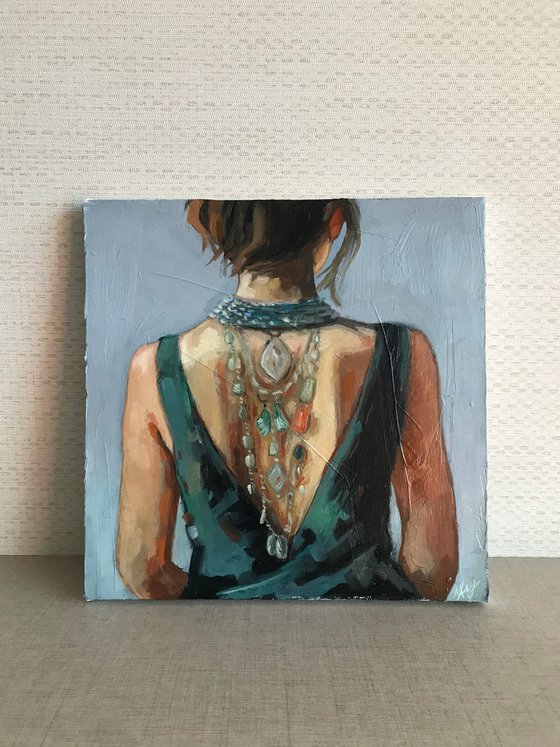 Woman from back  22x22cm