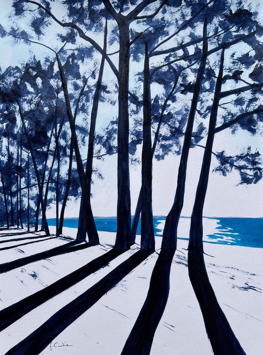 Impressionistic Landscape Painting By Cadiou Frederic, 13 X 17, Cap Coz 9:22, Original Artwork