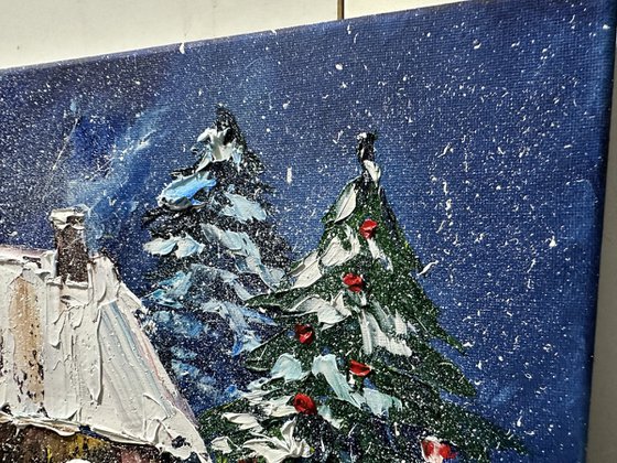 House in the winter forest