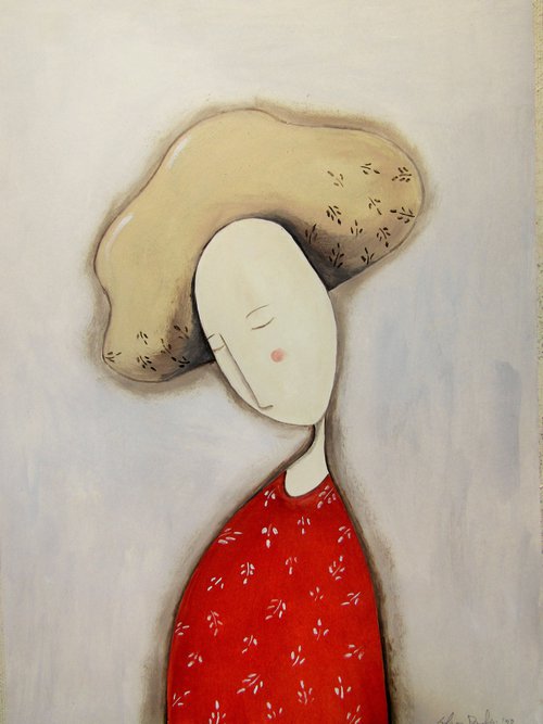 The woman in red dress by Silvia Beneforti