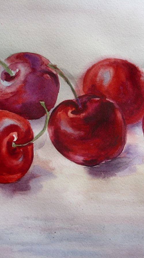 Sweet cherries by Liubov Ponomarova