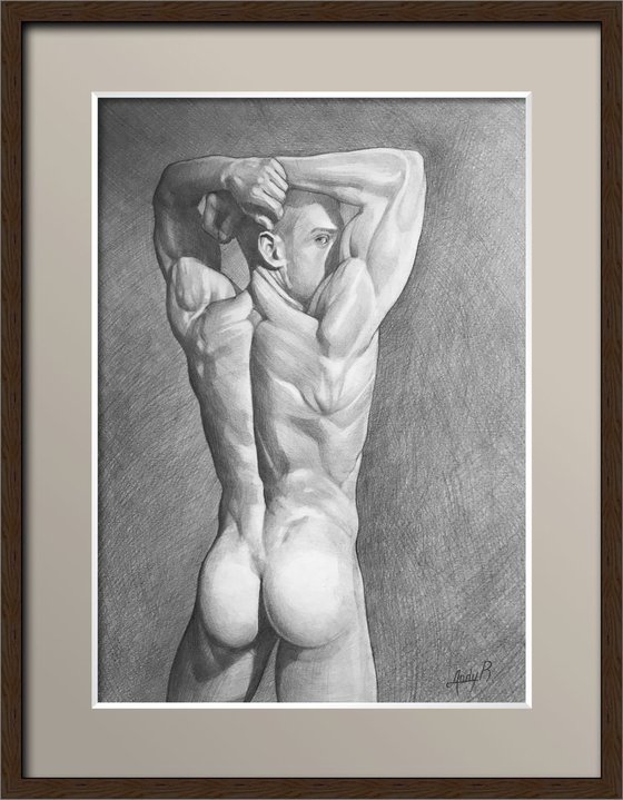 Drawing of man's back