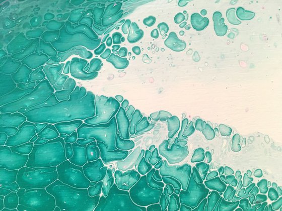 "A Bit Of The Bubbly" - FREE USA SHIPPING - Original Abstract PMS Fluid Acrylic Painting - 14.25 x 16 inches