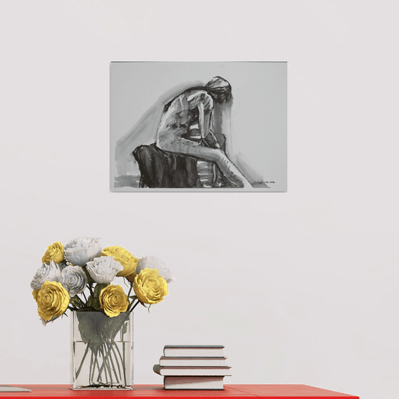 Seated male nude