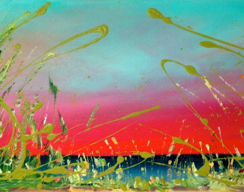 Blooming before the crimson sunset by Emma Sian Pritchard