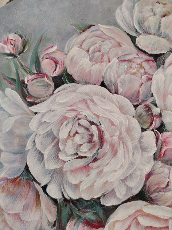 Gentle Pionies. Original.