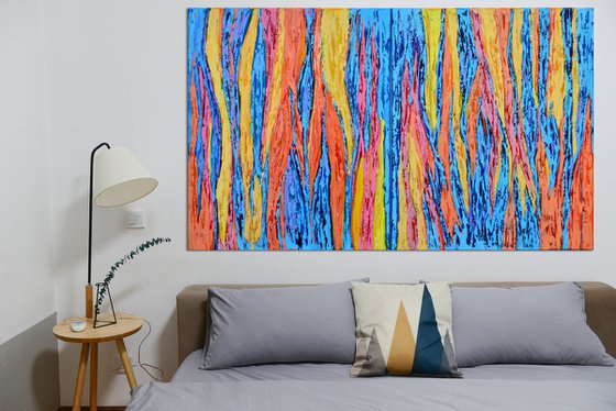 Enjoy Life - Diptych Palette Knife Textured Abstract art