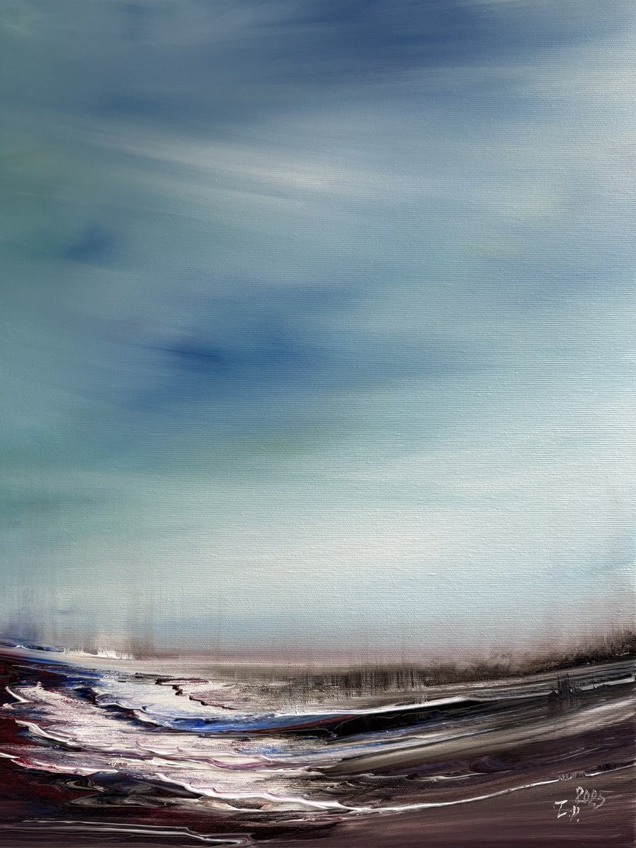 Impressionistic Landscape Acrylic Painting By Timea Valsami, 16 X 20", Inverse Dream, Original Artwork