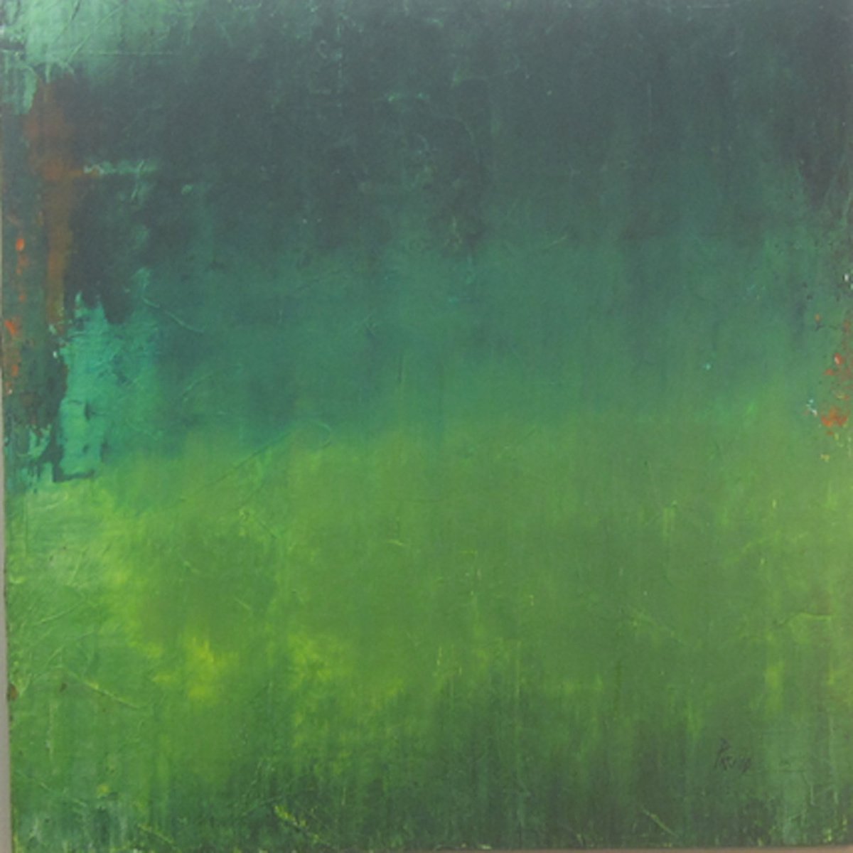 Organic Abstract Acrylic Painting By Joseph Piccillo, 24 X 24, Green #2, Original Artwork