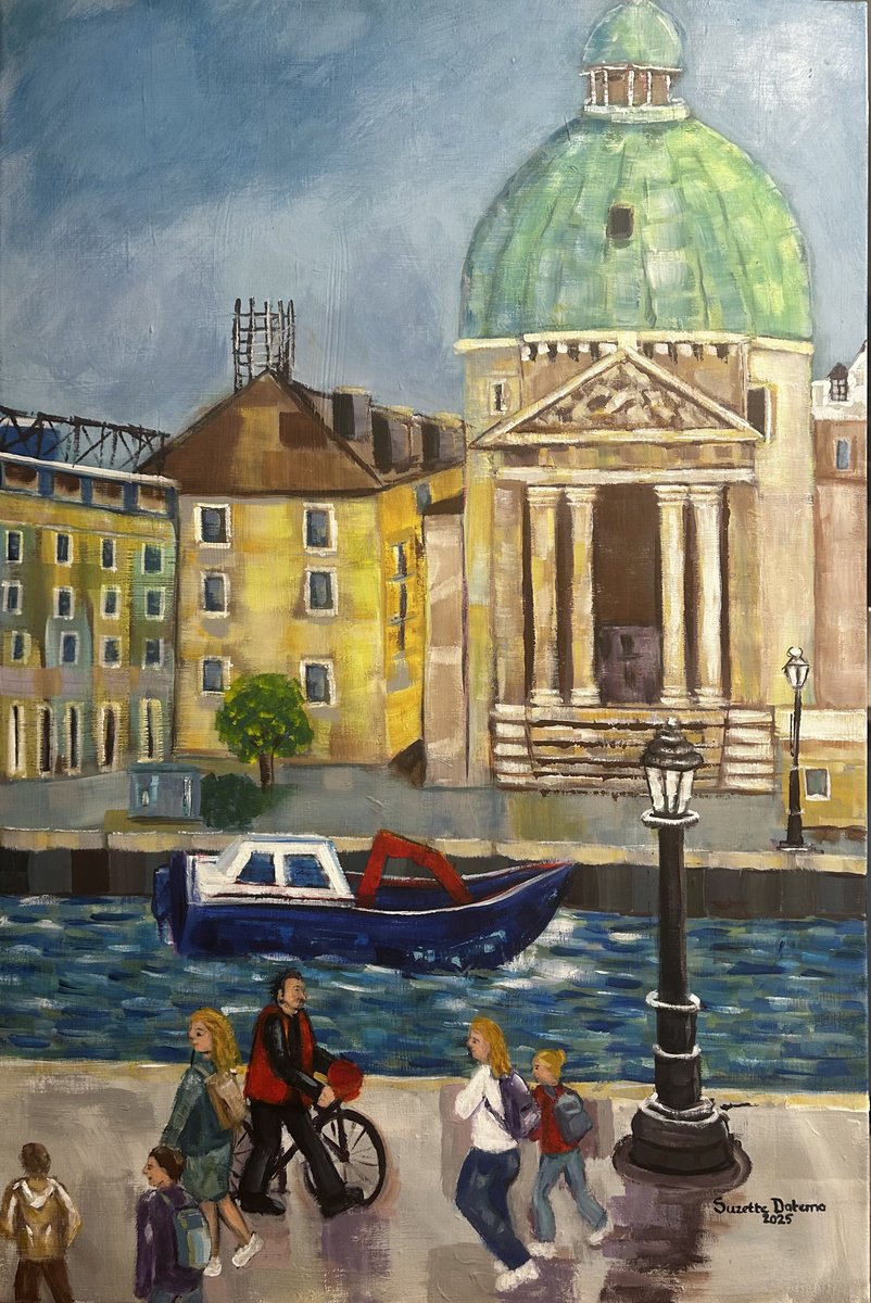 Impressionistic Landscape Painting By Suzette Datema, 24 X 36", The Gondelier