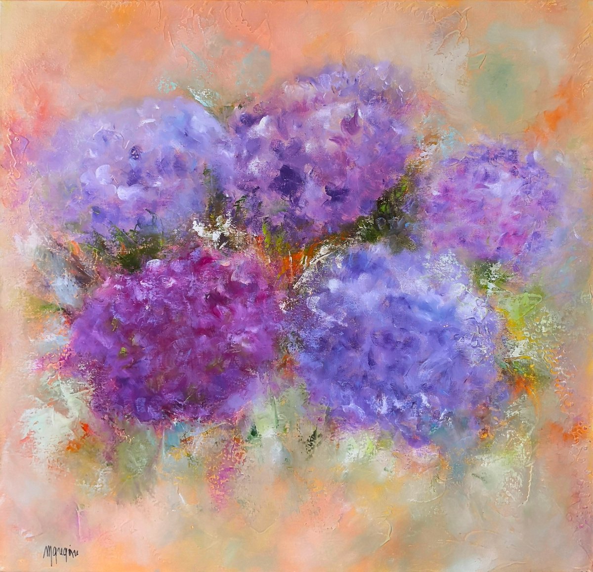 Harmony of purple hydrangeas by Martine Gregoire