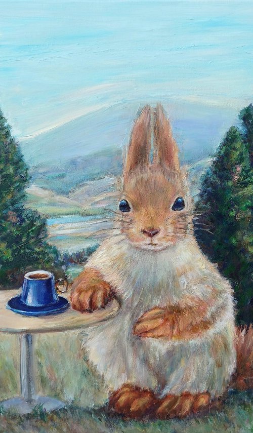 Squirrel In The Canadian Landscape by Jura Kuba Art