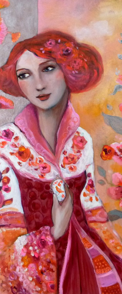 Pink serenade 54x 65 cm by Loetitia Pillault
